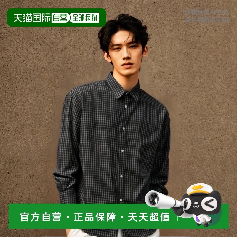 1h可退 日本直邮Lawson×FREAK'S STORE 宽松款便利格纹衬衫长袖