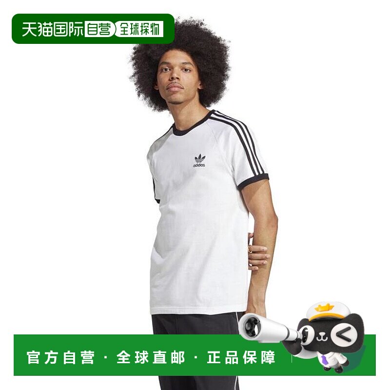日本直邮adidas originals ADICOLOR 经典三条纹修身圆领套头直筒