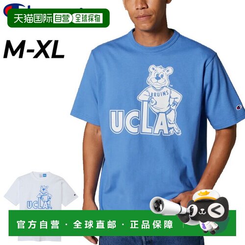 日本直邮Champion 男士短袖T恤Champion T1011 UCLA 大学熊图案印