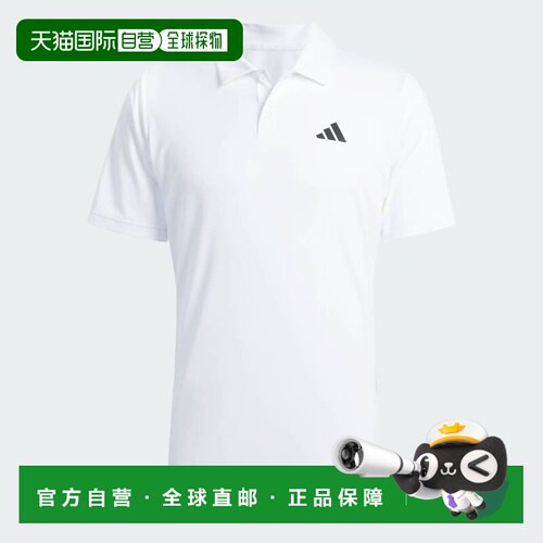 日本直邮Adidas/阿迪达斯休闲Logo纽扣纯色短袖Polo衫日版男款 JD