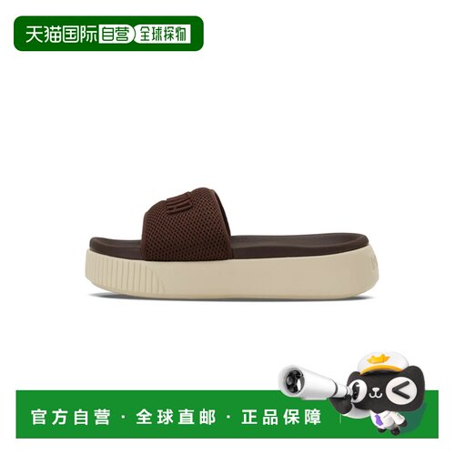 日本直邮PUMA 女士厚底拖鞋 UM 凉鞋 厚底 巧克力棕帆布厚底鞋
