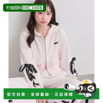 1h可退 日本直邮OLIVE des OLIVE 女士 短款拉链连帽衫 袖部系带