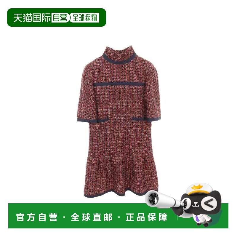 日本直邮中古Chanel香奈儿女A级95新one piece连衣裙羊毛上衣蓝色