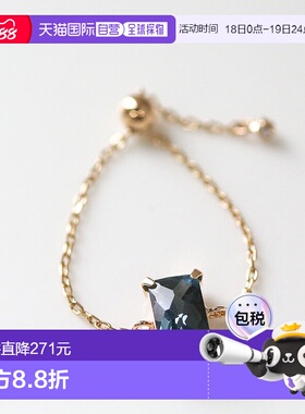 1h可退 日本直邮cui-cui 伦敦蓝托帕石钻石黄金戒指 K10YG配饰