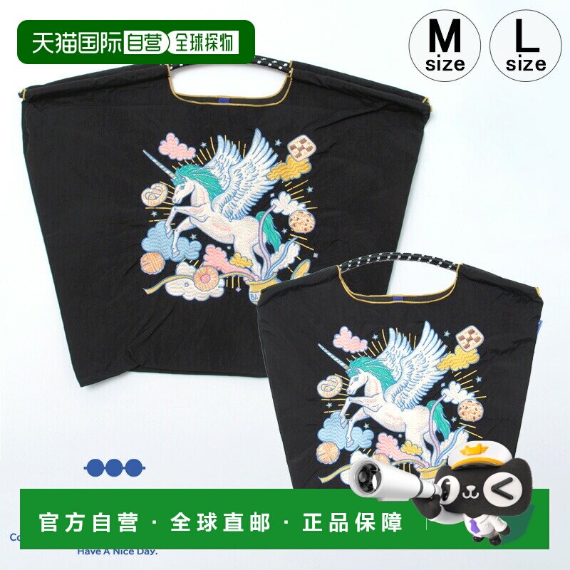 日本直邮Ball&Chain 环保袋 D[di:] D. 独角兽黑色M 和 L 码购物A