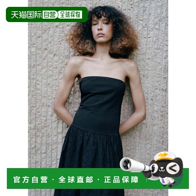 日本直邮MANGO 长款连衣裙 AMARA 黑色性感
