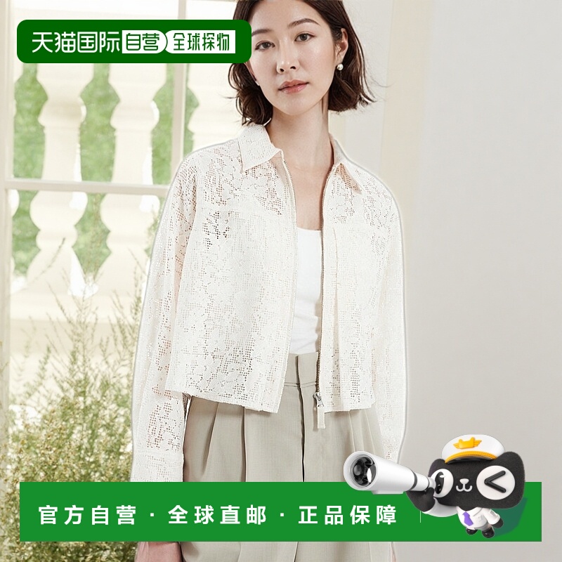 1h可退 日本直邮PUBLIC TOKYO女装透气棉质蕾丝前拉链衬衫 165300