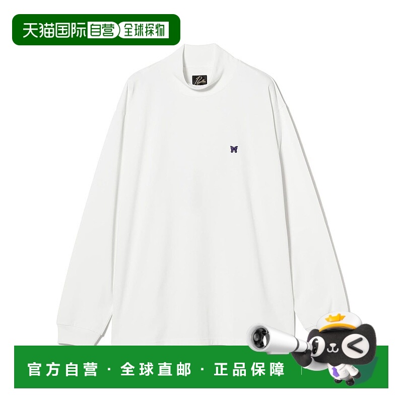 1h可退 日本直邮NEEDLES 男士修身长袖高领T恤 蝴蝶刺绣 速干面料