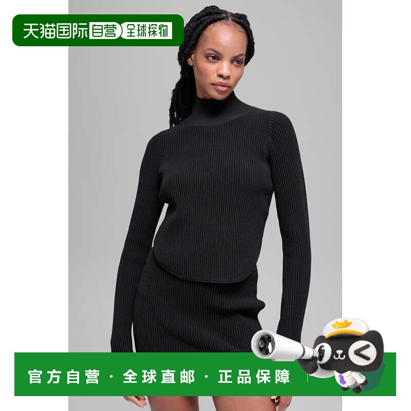 日本直邮Alo Yoga 瑜伽服 牛仔针织露背长袖 黑色/深灰图片