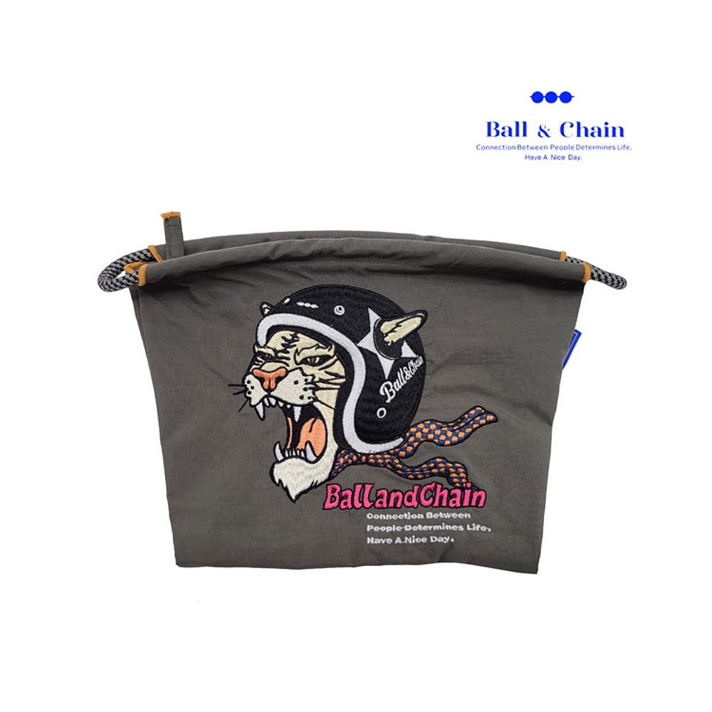 日本直邮Ball&Chain HELMET TIGER PL尺寸拉链袋小物件刺绣礼物30