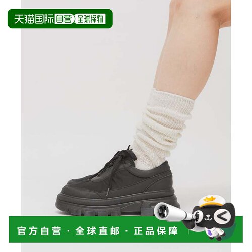 日本直邮运动鞋 黑色 褶皱设计