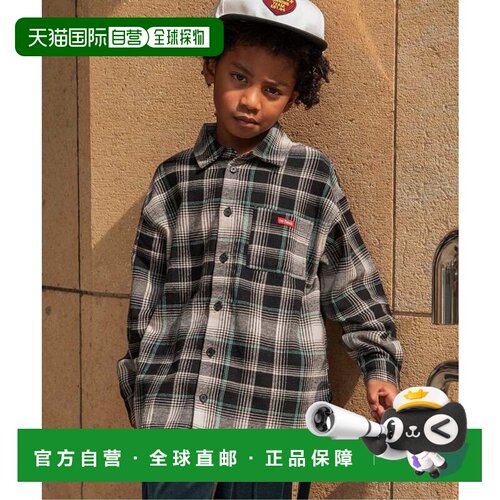 日本直邮BREEZE B NEWJACK 渐变格纹衬衫 黑色