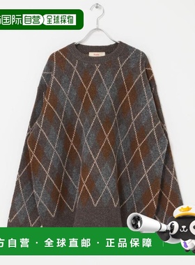 1h可退 日本直邮FORK&SPOON 男装 宽松版型阿甘纹套头针织衫 半透