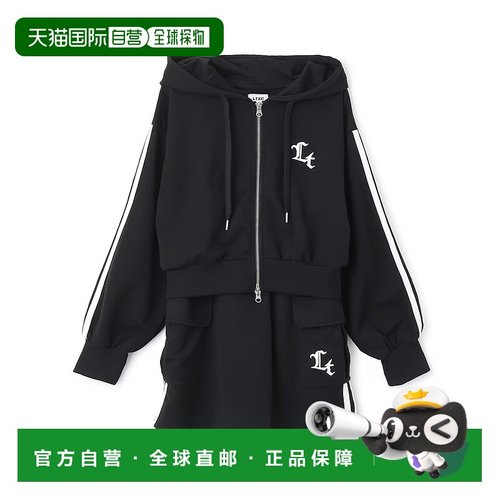 1h可退 日本直邮LOVETOXIC 女童运动风连帽拉链卫衣裙套装 775331