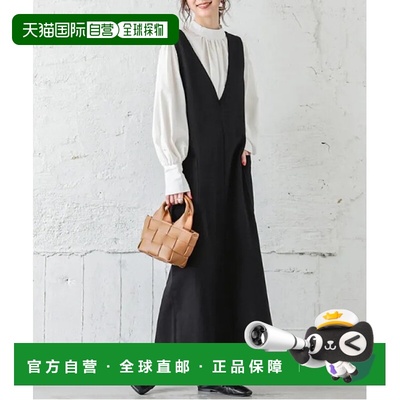 1h可退 日本直邮La-gemme女士V领牛仔连衣裙 夏季轻盈适体 显瘦小