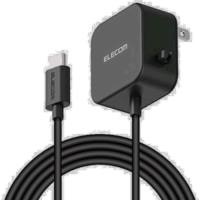 【日本直邮】宜丽客充电器12WType-C数据线2.5m黑色PM-A19ATSLBK