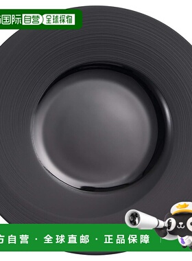【日本直邮】鸣海 盘子 哑光亮黑色 30厘米  日本制58045-0C5220