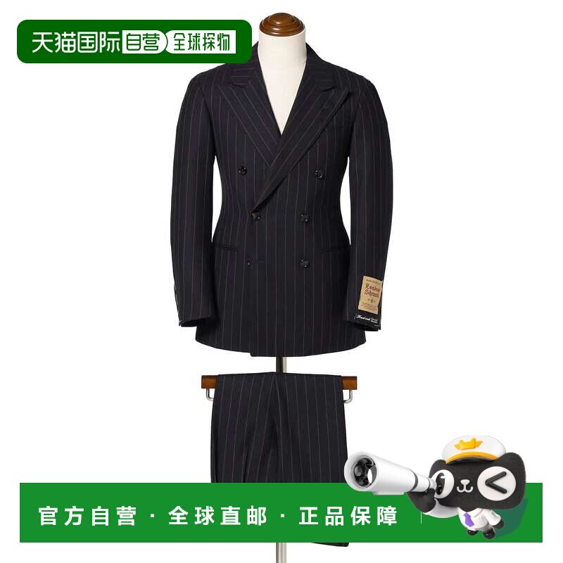 1h可退 日本直邮BEAMS F 男装 双排扣羊毛条纹西服套装 211706660