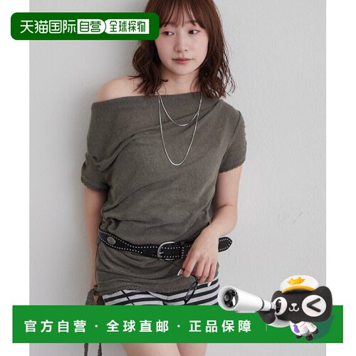 日本直邮mline 女装 半袖荷叶边露肩上衣 MLZ1061504A0003
