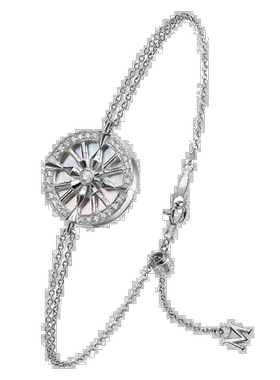 日潮跑腿Mikimoto御木本 女款钻石圆盘表盘手链 白金 17cm GD-50U