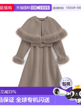 日本直邮日潮 GRL 斗篷腰带毛毛喇叭大衣 kz572日系外套冬装女装