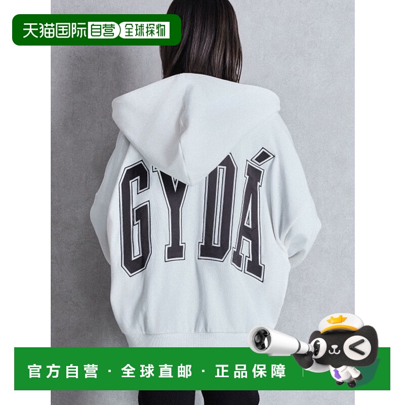 1h可退 日本直邮GYDA 女装宽松连帽拉链卫衣外套 后幅大LOGO设计