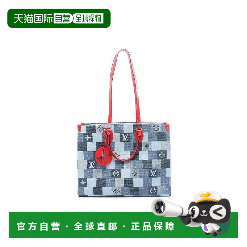 1h可退 日本直邮中古LV路易威登女包A级95新on-the-go GM牛仔布托