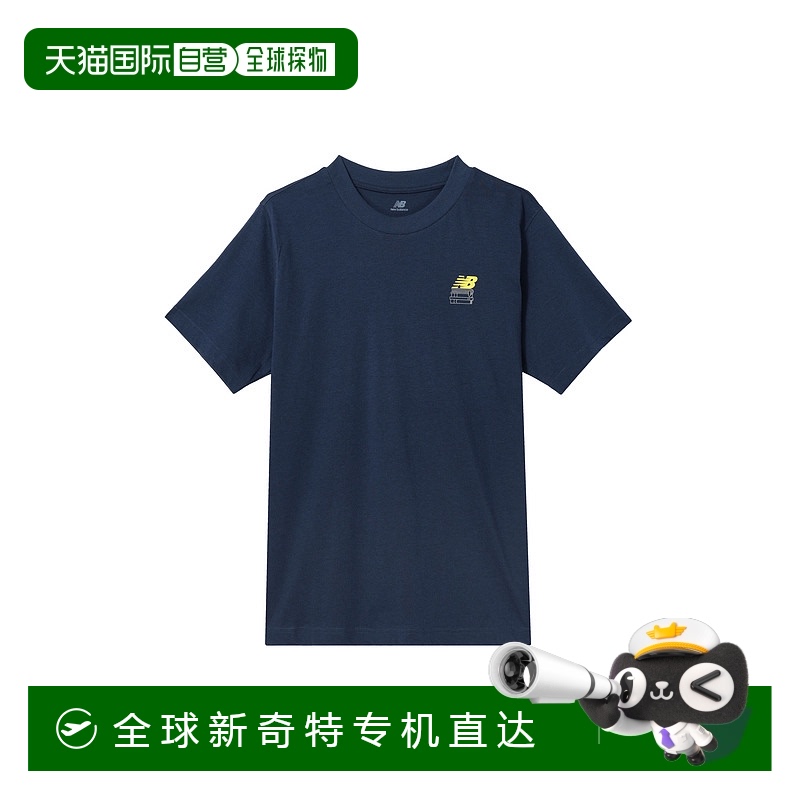 日本直邮New Balance  纯色合身圆领短袖T恤 男款 海军蓝