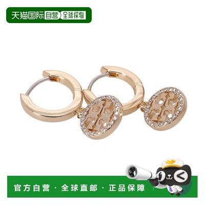 日本直邮TORY BURCH “镜面密镶环状耳环”18K 无镍双 T 标志 x