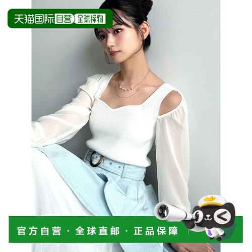 日本直邮RESEXXY 女装 透纱袖针织上衣 1526226044