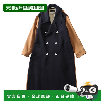日本直邮STUMBLY 女装 色块拼接 officer 风 trench coat 宽松双