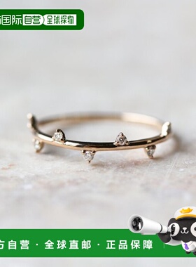 1h可退 日本直邮cui-cui K10YG 黄金钻石戒指 0.07ct 可爱简约 75