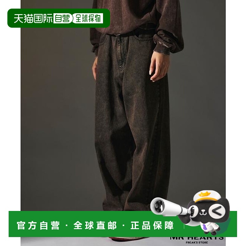 1h可退 日本直邮官方授权 MR HEARTS 复古洗水宽直筒牛仔裤直筒裤