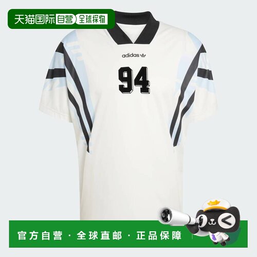 日本直邮Adidas/阿迪达斯条纹数字V领柔软足球衣男款 KE2154