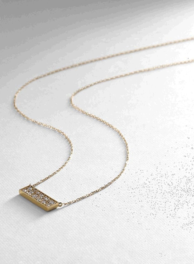 日潮跑腿COCOSHNIK 18K金 钻石随机密镶水平项链 43锁骨链