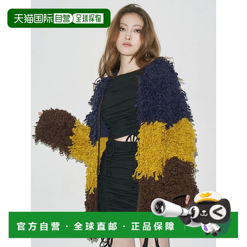1h可退 日本直邮EVRIS 女装 宽松环形针织夹克 半开襟设计 372552