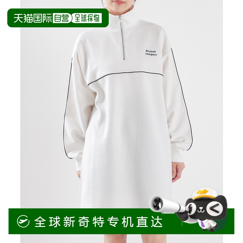 1小时内可退 日本直邮Honeys 女士半拉链刺绣长袖连衣裙 68551928