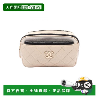 日本直邮中古奢侈品Chanel香奈儿女包A级95新waist bag腰包羊皮腰