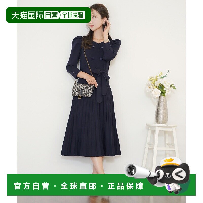 1h可退 日本直邮le reve vaniller 女士V领双排扣针织连衣裙 lvn3