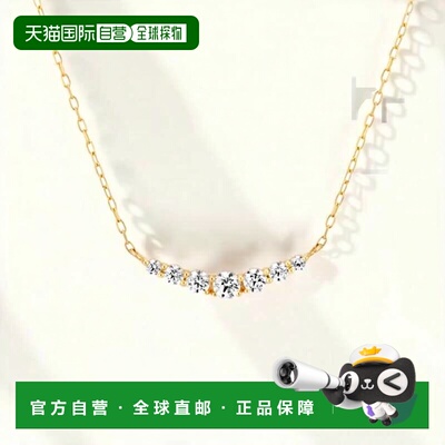 1h可退 日本直邮Canal 4℃ 女士K10黄金项链 七颗立体方晶石设计