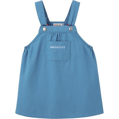 【日本直邮】MIKI HOUSE 女孩背带裙 纯棉 蓝色 10-1829-685