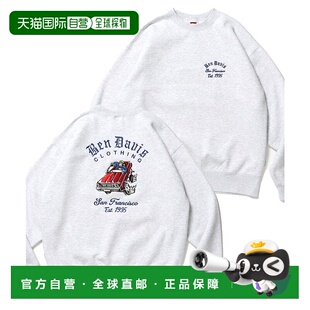 1h可退 日本直邮BEN DAVIS 男女同款 舒适CVC棉感卫衣 刺绣拉链设