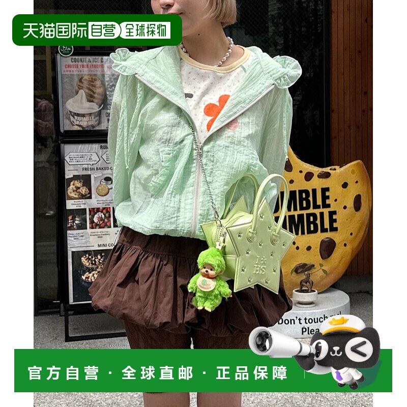 1h可退 日本直邮HELLO.SANFRANCISCO 女士 波点荷叶边透视连帽衫