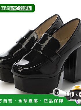 【日本直邮】Yosuke女士休闲鞋黑色厚底高跟哑光舒适简约通勤女鞋