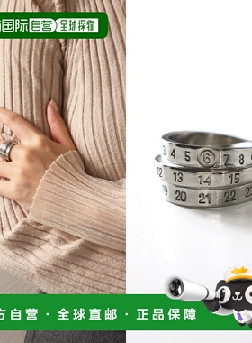 日本直邮MM6 数字签名戒指 SM6UQ0073 P6627 女士三排数字戒指配