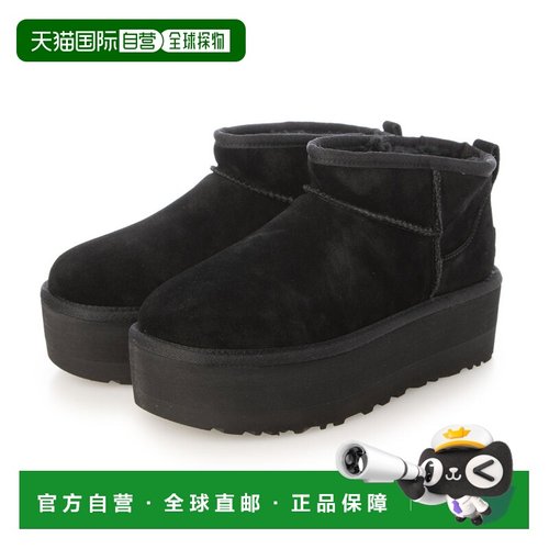 日本直邮UGG 雪地鞋 W CLASSIC ULTRA MINI PLATFORM（黑色）短靴
