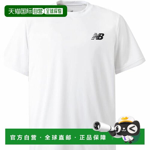 日本直邮NEW BALANCE 短袖宽松印花T恤 男女同款 AMT45401-WT