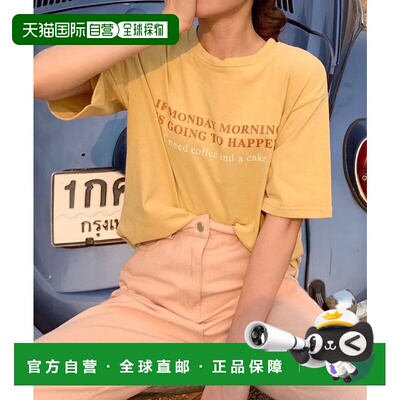 日本直邮Lace Ladies T恤 黄色长袖半袖