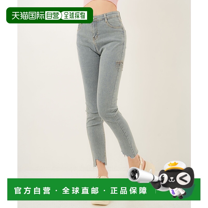 1h可退 日本直邮夢展望Diable baiser女士闪石装饰修身弹力牛仔裤