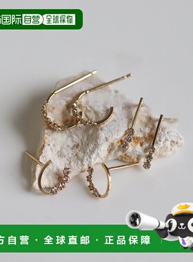 1h可退 日本直邮cui-cui K18黄金马蹄钻石耳钉 | 0.1ct 黄金材质